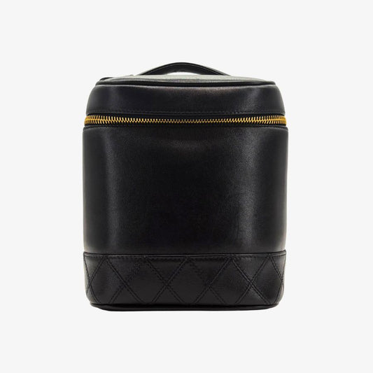 CS059 - CHANEL Vintage Black Lambskin Vanity Case Bag