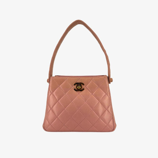 CS025 - CHANEL Vintage Pink Lambskin Mini Double Side Shoulder Bag