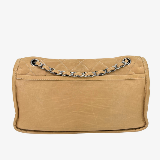 CS024 - CHANEL Vintage Beige Lambskin Natural Beauty Split Pocket Flap Bag