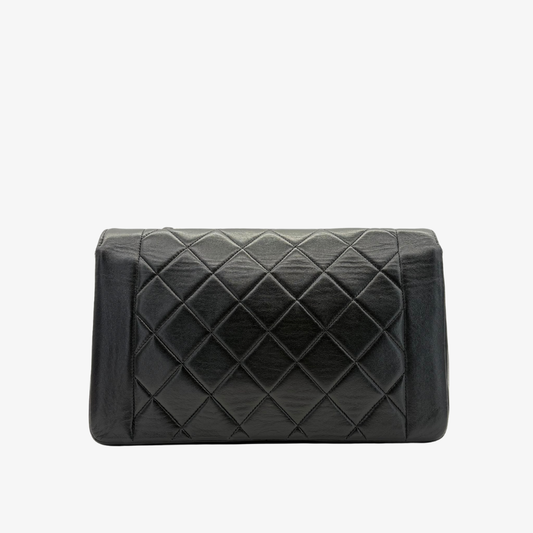 RG858 - CHANEL Vintage Black Lambskin 25cm Diana Flap Bag