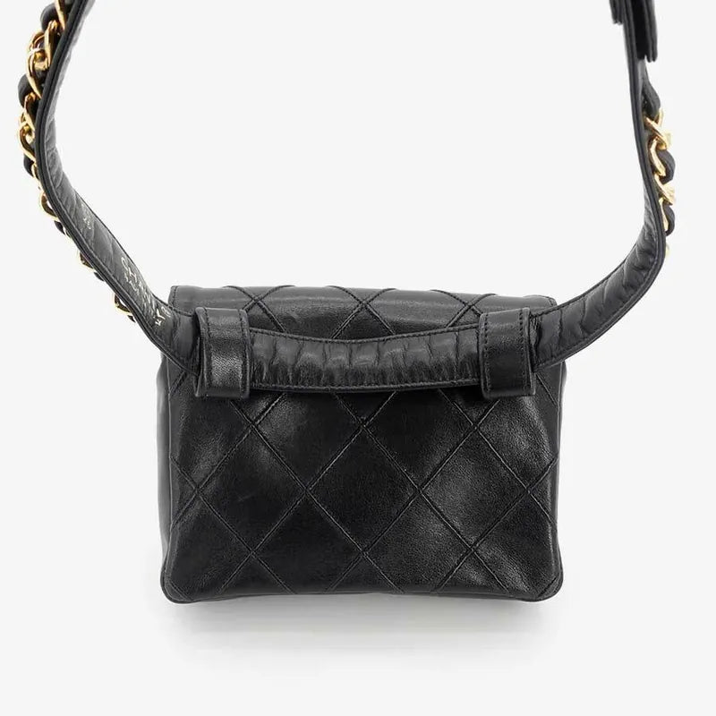 js005-chanel-vintage-black-lambskin-quilted-belt-bag