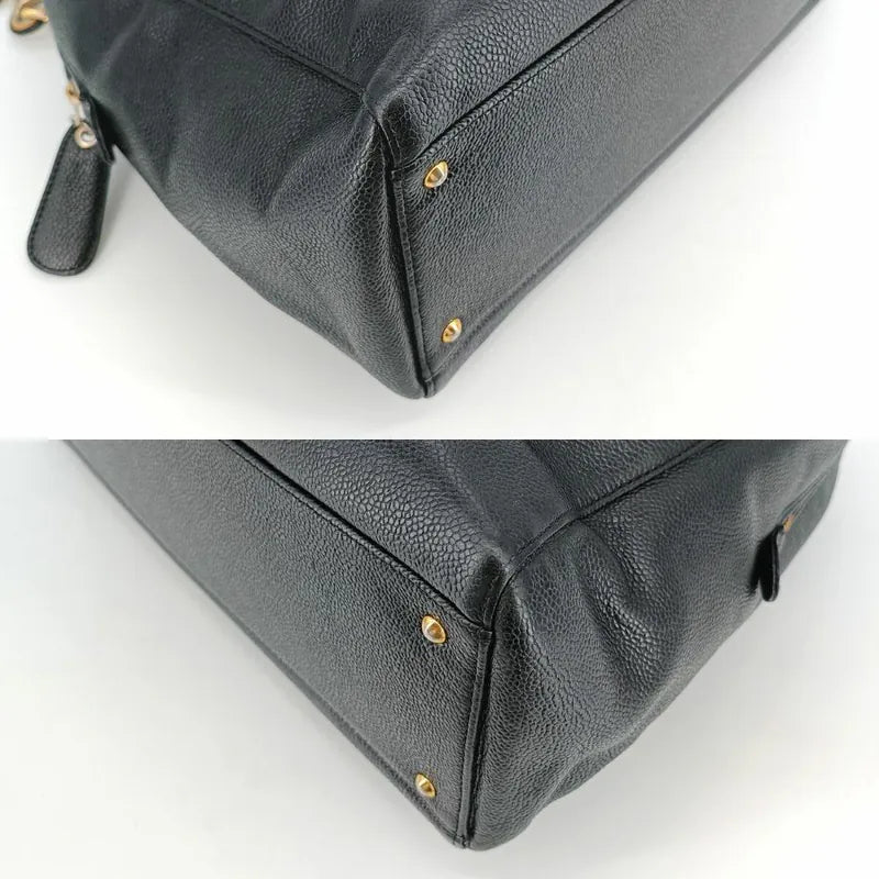 jah159-chanel-vintage-black-caviar-leather-embossed-logo-tote-bag