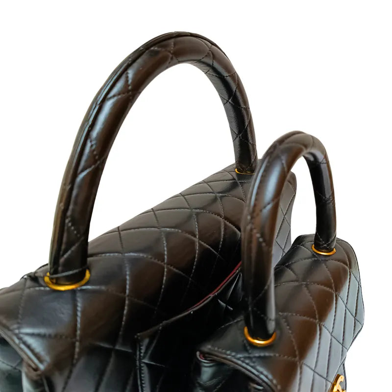 rb816-chanel-vintage-black-lambskin-qulited-handle-bag-set