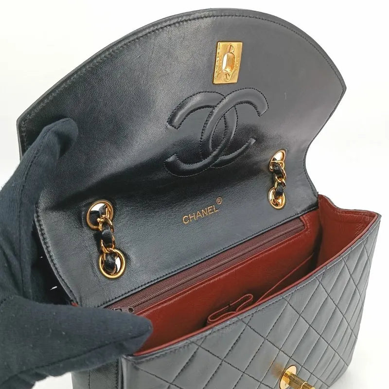 c442-chanel-vintage-black-lambskin-quilted-flap-bag