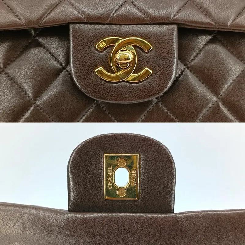 c391-chanel-vintage-brown-lambskin-23cm-classic-flap-bag