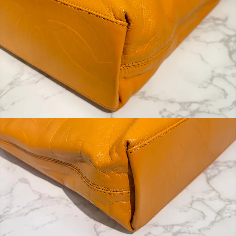 jw563-chanel-vintage-mustard-lambskin-cc-embossed-tote-bag