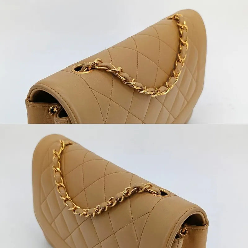 js347-chanel-vintage-beige-lambskin-25cm-diana-flap-bag