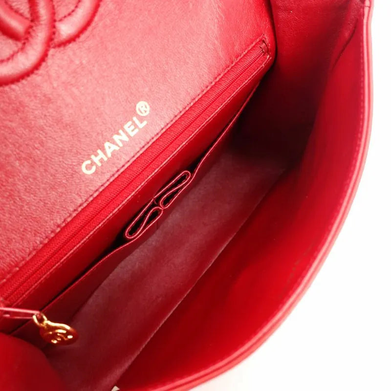 js518-chanel-vintage-red-lambskin-25cm-flap-bag