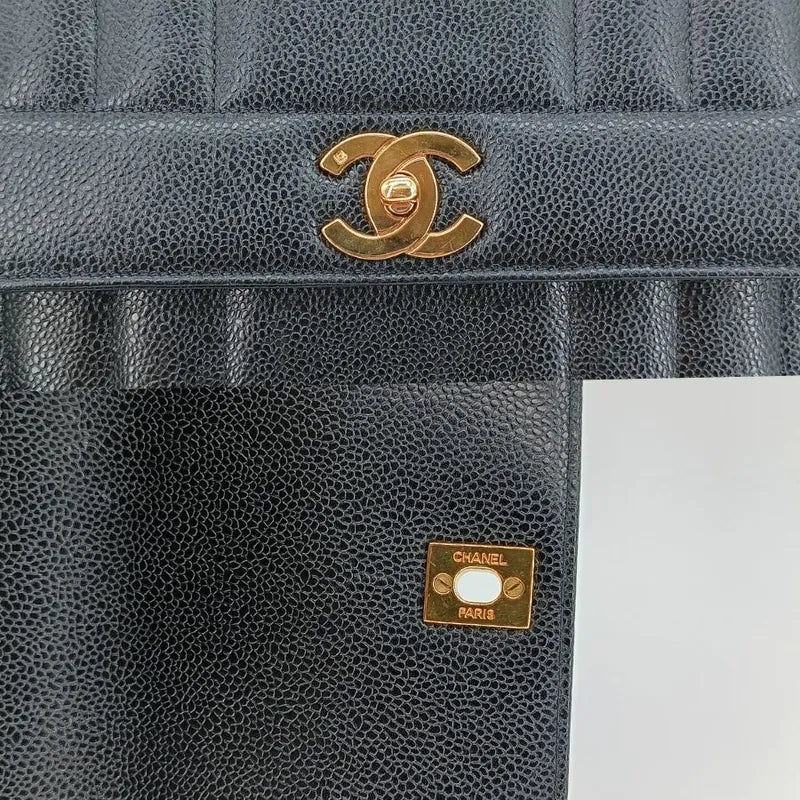 c361-chanel-vintage-black-caviar-leather-vertical-flap-handbag