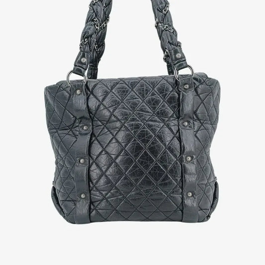 ra660-chanel-vintage-black-calfskin-lady-braid-tote-bag