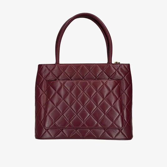 C645 - CHANEL Vintage Burgundy Lambskin 1804 Tote Bag