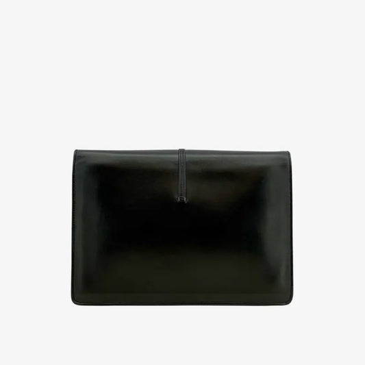 RC558 - GUCCI Vintage Black Leather Shoulder Bag