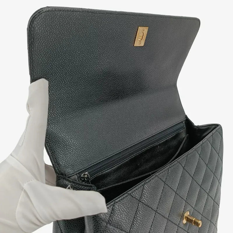 yu006-hanel-vintage-black-caviar-leather-kelly-handbag