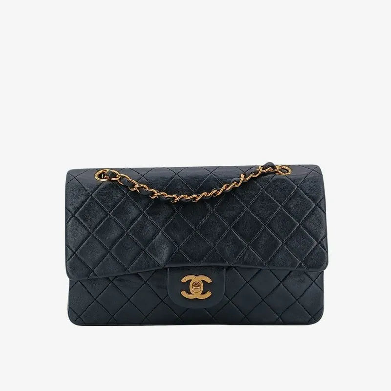 ra839-chanel-vintage-black-lambskin-25cm-classic-flap-bag
