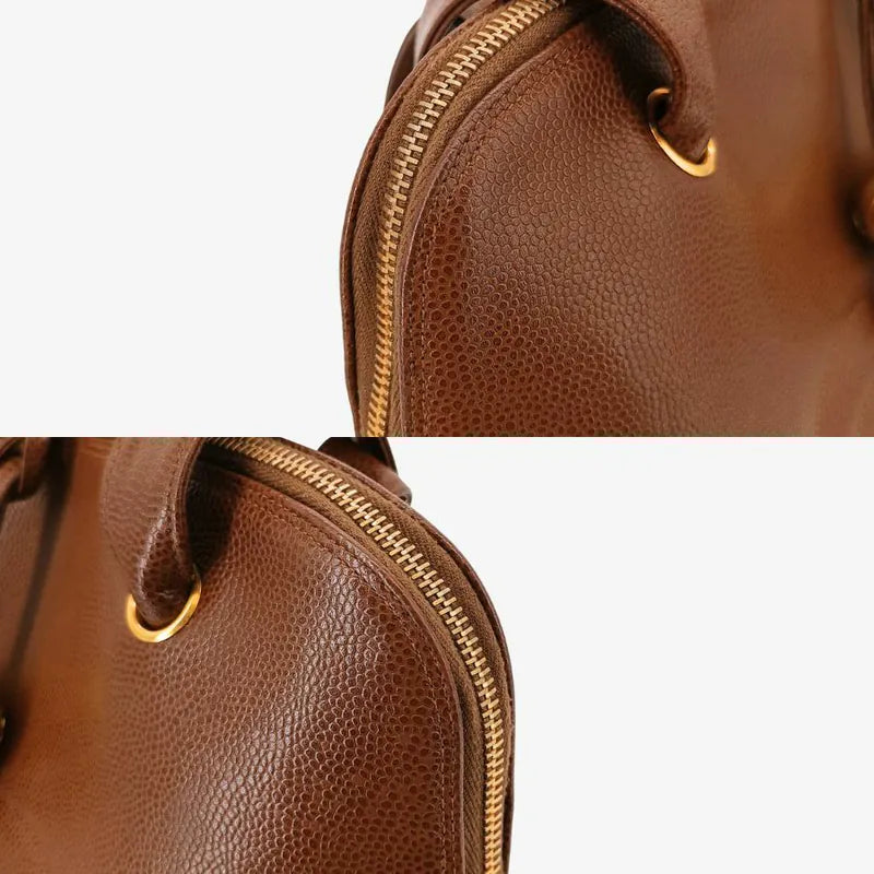 rb181-chanel-vintage-brown-caviar-leather-embroidered-logo-golden-ball-tote-bag