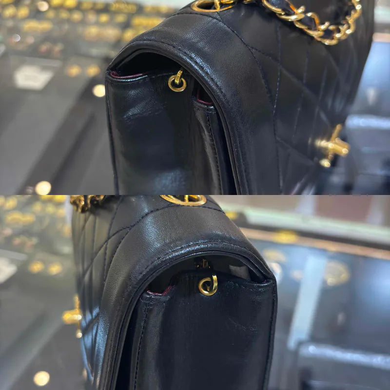 c525-chanel-vintage-black-lambskin-25cm-diana-flap-bag