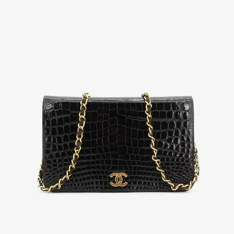 jq795-chanel-vintage-brown-crocodile-skin-flap-bag