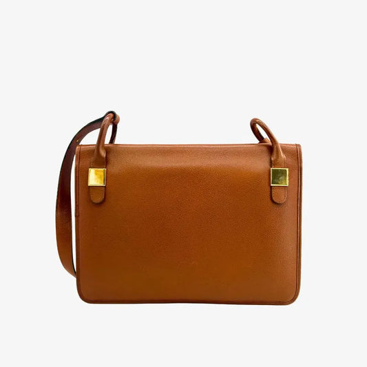 JX820 - CHRISTIAN DIOR Vintage Brown Leather Shoulder Bag