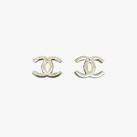 RE379 - CHANEL CC Logo Silver Earrings