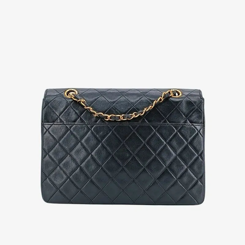 c442-chanel-vintage-black-lambskin-quilted-flap-bag