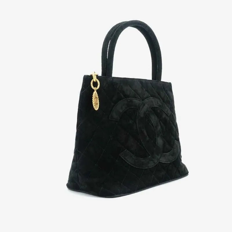 c183-chanel-vintage-black-suede-quilted-tote-bag