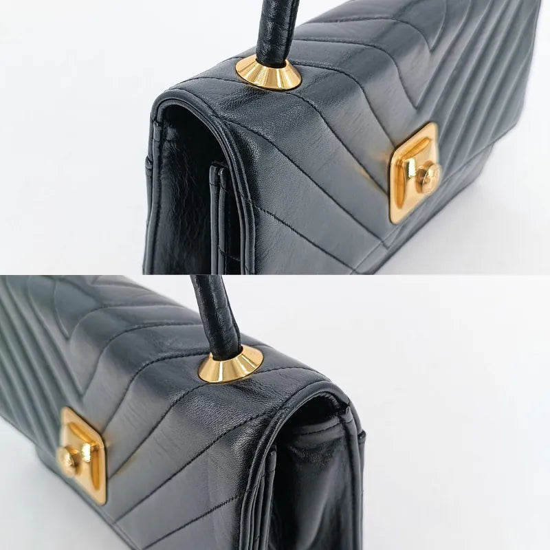 ju351-chanel-vintage-black-lambskin-chevron-push-lock-flap-bag