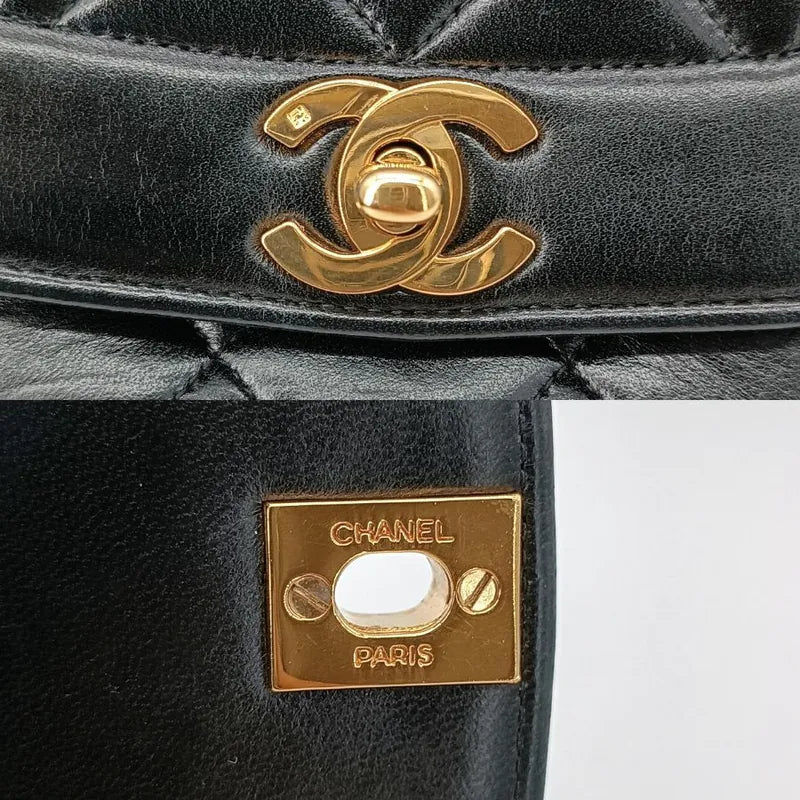 js529-chanel-vintage-black-lambskin-25cm-diana-flap-bag
