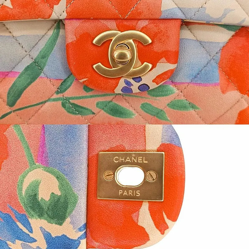 sh009-chanel-vintage-pink-lambskin-tropical-flower-print-classic-double-flap-bag