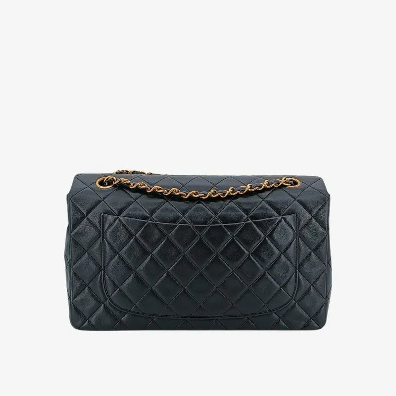 jt879-chanel-vintage-black-lambskin-27cm-classic-flap-bag