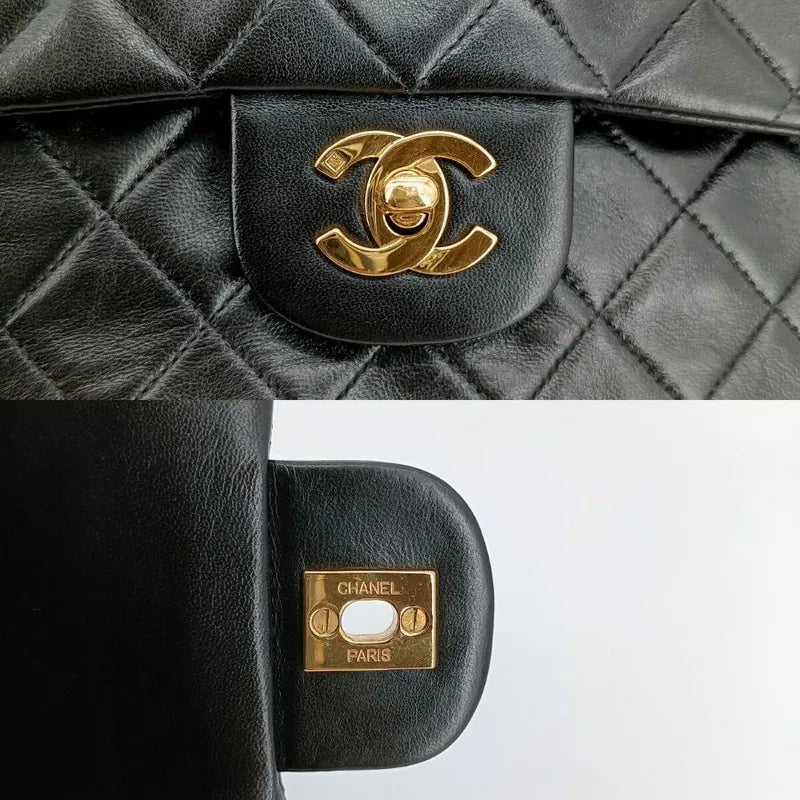 c326-chanel-vintage-black-lambskin-25cm-classic-flap-bag