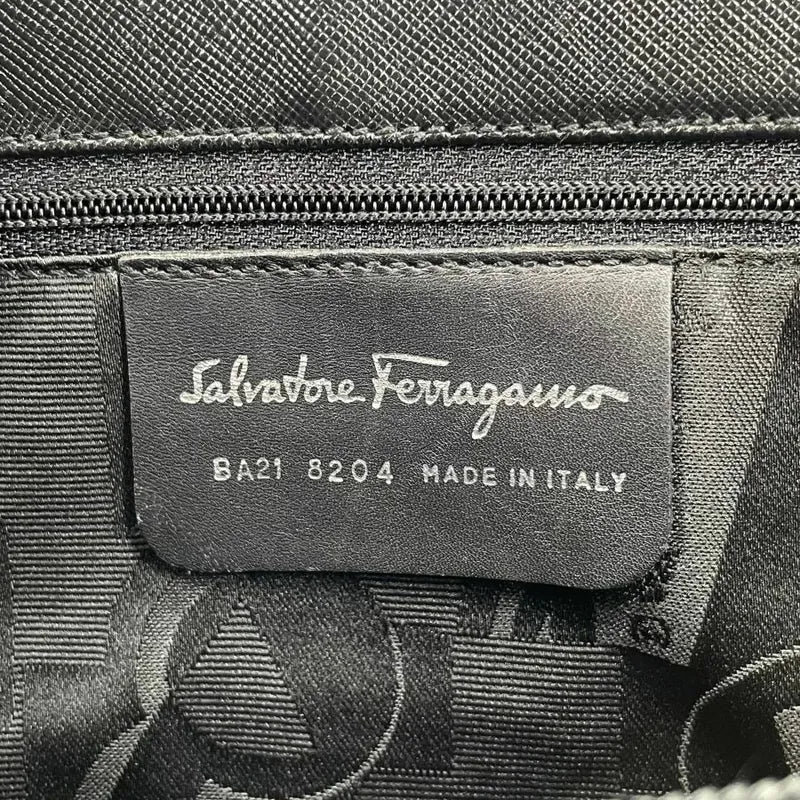 jx947-salvatore-ferragamo-vintage-black-leather-tote-bag