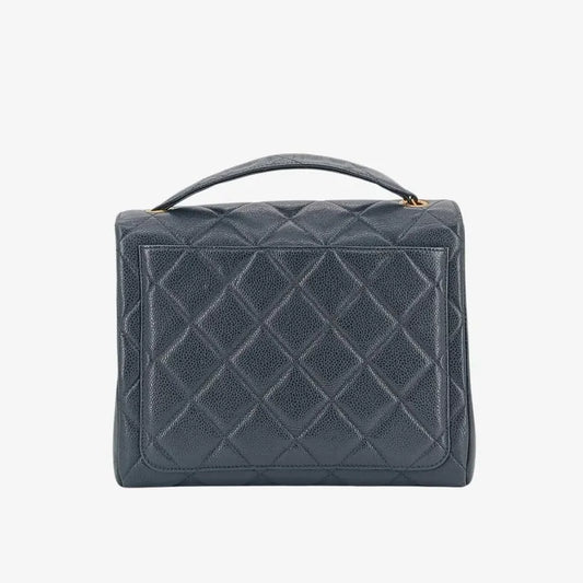 c497-chanel-vintage-black-caviar-leather-quilted-flap-bag