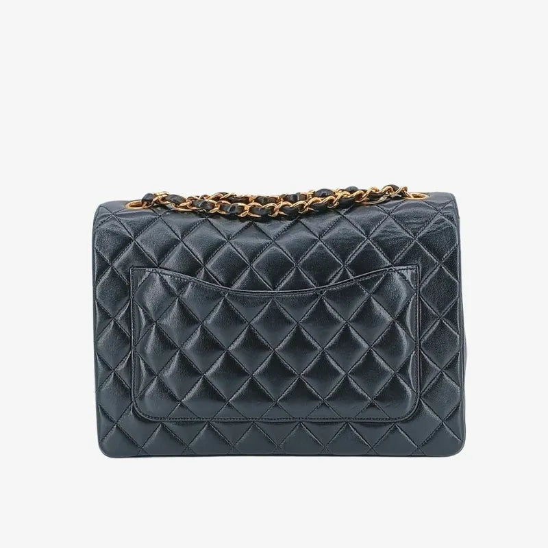 c446-chanel-vintage-black-lambskin-quilted-flap-bag