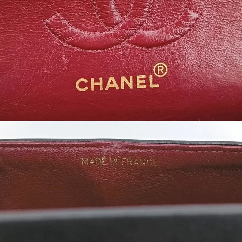 jt098-chanel-vintage-black-lambskin-23cm-classic-flap-bag