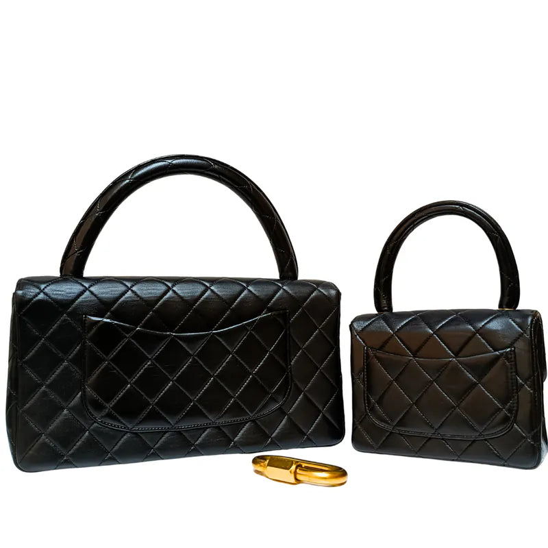 rb816-chanel-vintage-black-lambskin-qulited-handle-bag-set