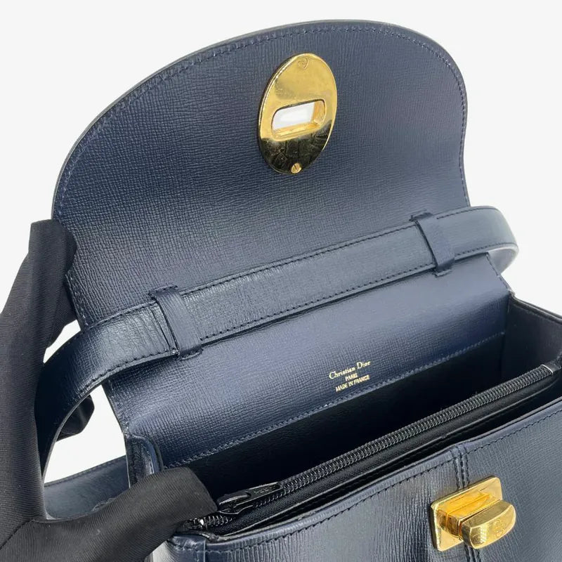 rc931-christian-dior-vintage-navy-leather-gold-hardware-shoulder-bag