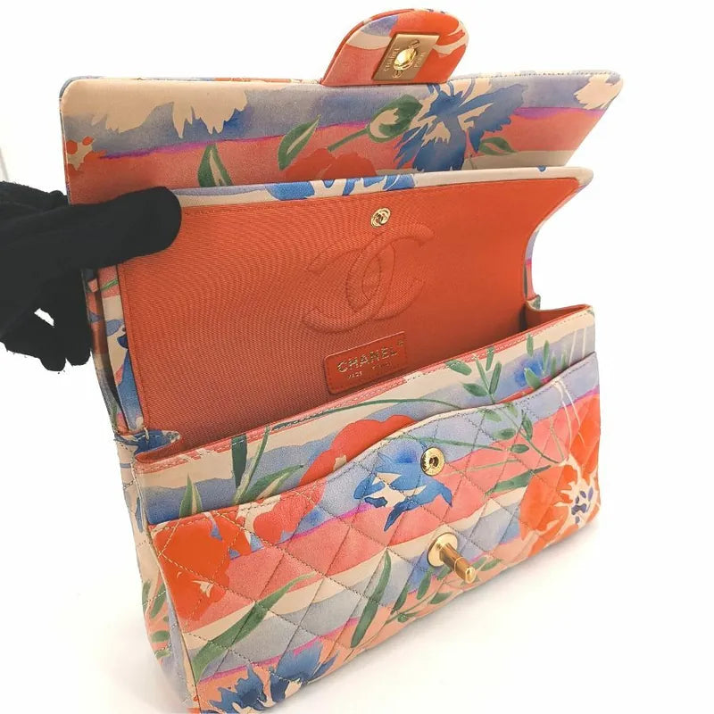sh009-chanel-vintage-pink-lambskin-tropical-flower-print-classic-double-flap-bag