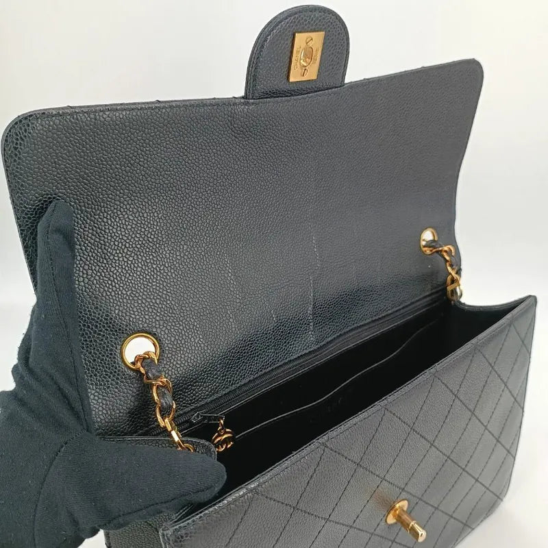 jah118-chanel-vintage-black-caviar-leather-qulited-jumbo-flap-bag