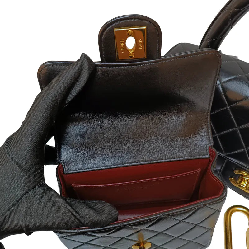 rb816-chanel-vintage-black-lambskin-qulited-handle-bag-set