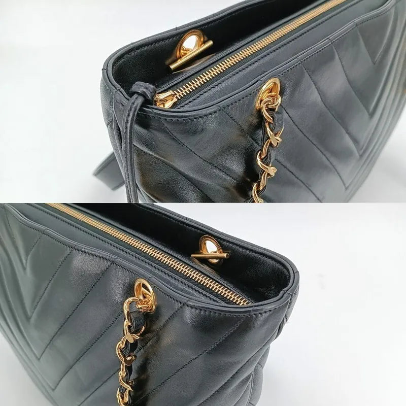jt136-chanel-vintage-black-lambskin-chevron-tote-bag
