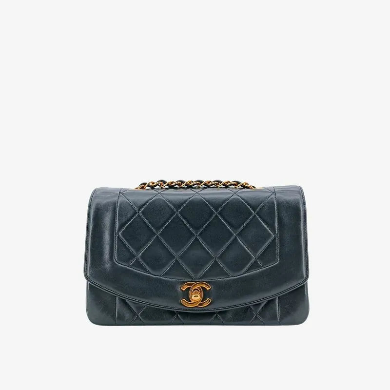 rb607-chanel-vintage-black-lambskin-22cm-diana-flap-bag