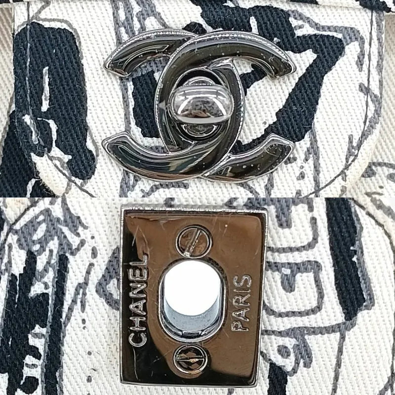 sh013-chanel-vintage-white-black-canvas-karl-lagerfeld-sketch-classic-flap-bag