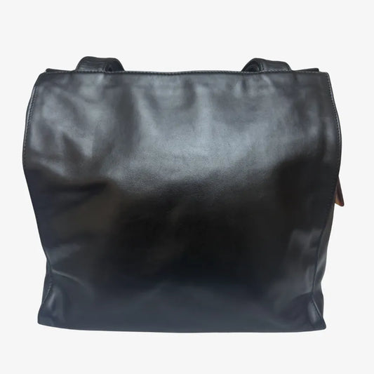 rc612-chanel-vintage-black-lambskin-embossed-logo-tote-bag
