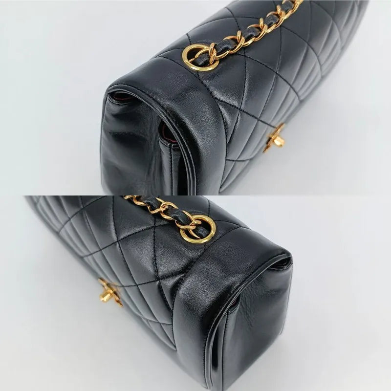jt436-chanel-vintage-black-lambskin-25cm-diana-flap-bag
