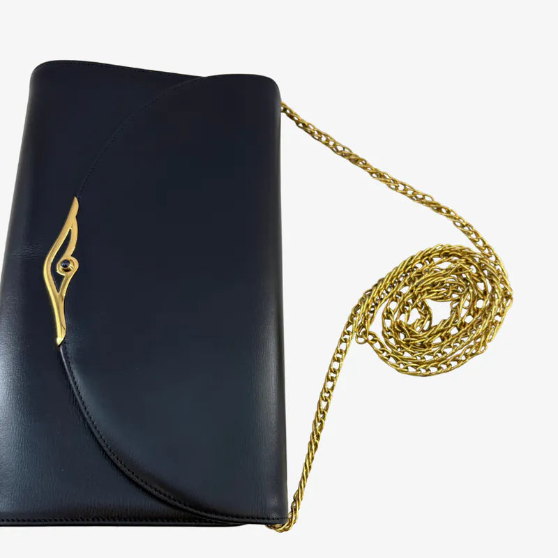 jah206-cartier-vintage-navy-leather-chain-shoulder-bag