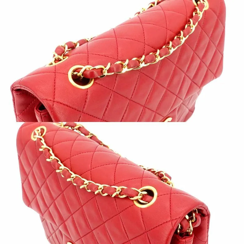 js518-chanel-vintage-red-lambskin-25cm-flap-bag