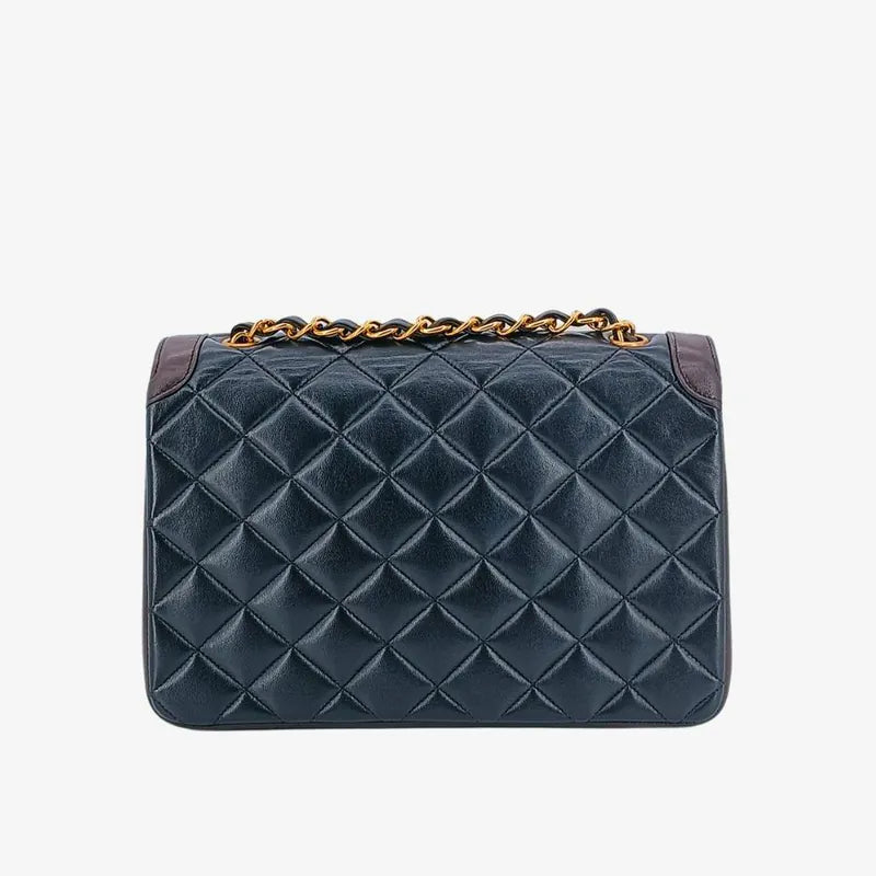 jt896-chanel-vintage-bicolor-black-brown-lambskin-quilted-flap-bag
