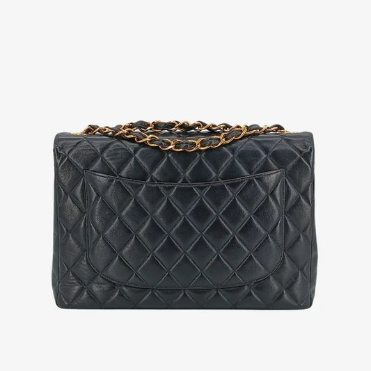 c439-chanel-vintage-black-lambskin-jumbo-classic-flap-bag
