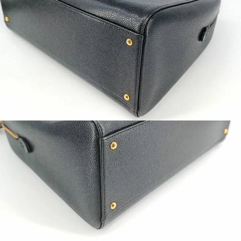 tk016-chanel-vintage-black-caviar-leather-embossed-logo-tote-bag