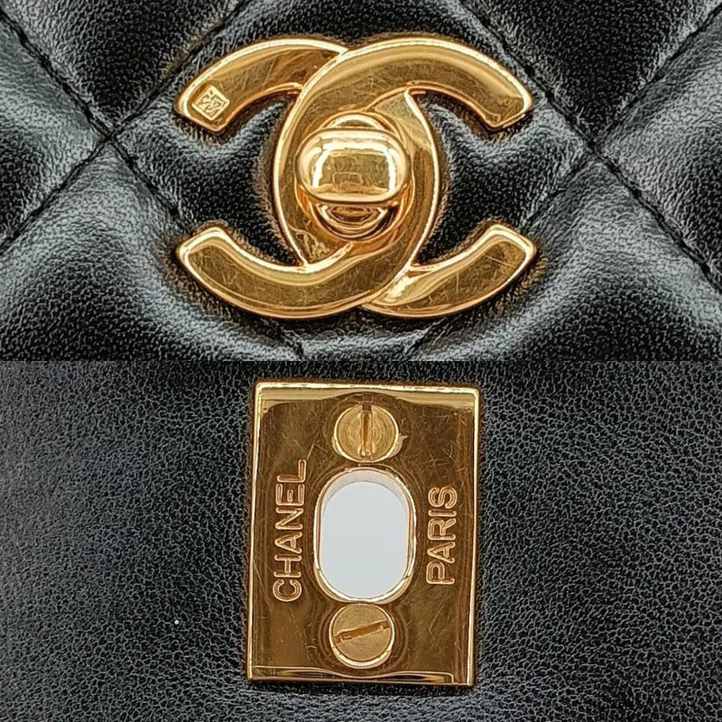 jah125-chanel-vintage-black-lambskin-quilted-flap-bag